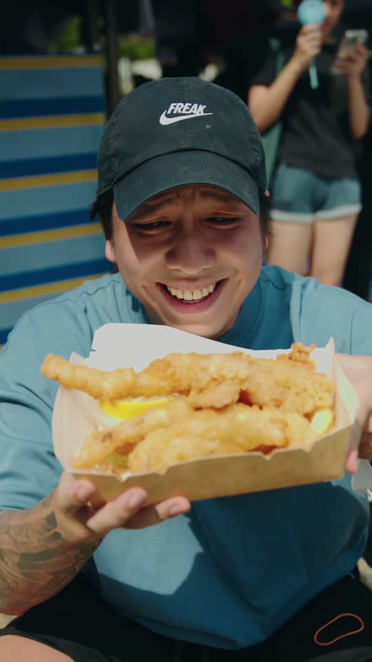 TikTok video still, Sudap's Fish and Chips review