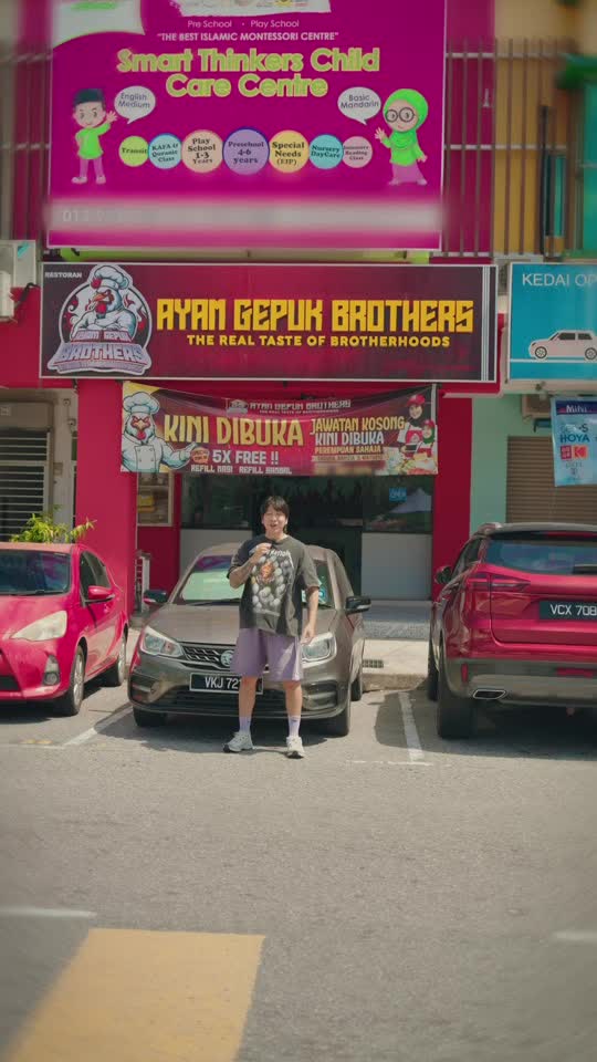 TikTok video still, Ayam Gepuk Brothers review